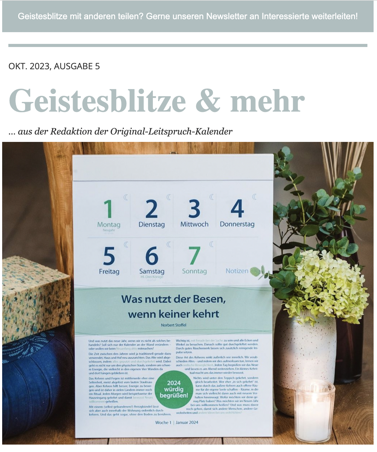 Newsletter Archiv 26.10.23
